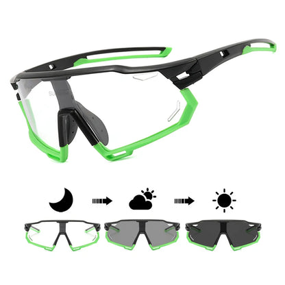 Photochromic Cycling Sunglasses - UV400, 152mm Wide, CE Certified, With/Without Case