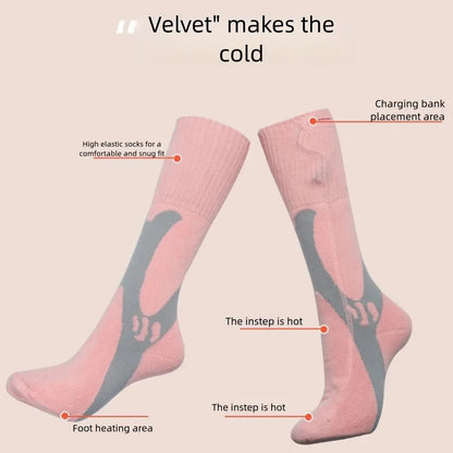 Premium Heated Socks - Rechargeable 5000mAh Electric Foot Warmers | Winter Sports & Outdoor