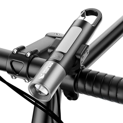 Waterproof USB Rechargeable LED Flashlight with Bicycle Stand deideas