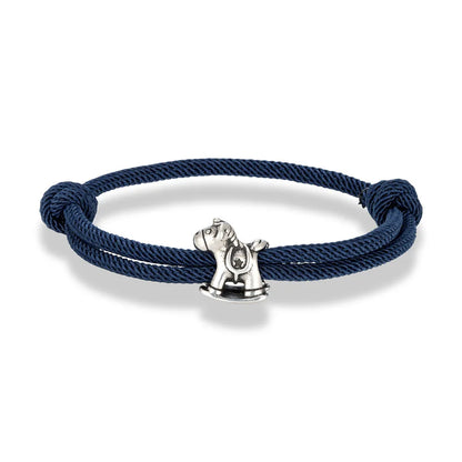 Equestrian Spirit Bracelet Stainless Steel Horse Charm on Adjustable Rope deideas