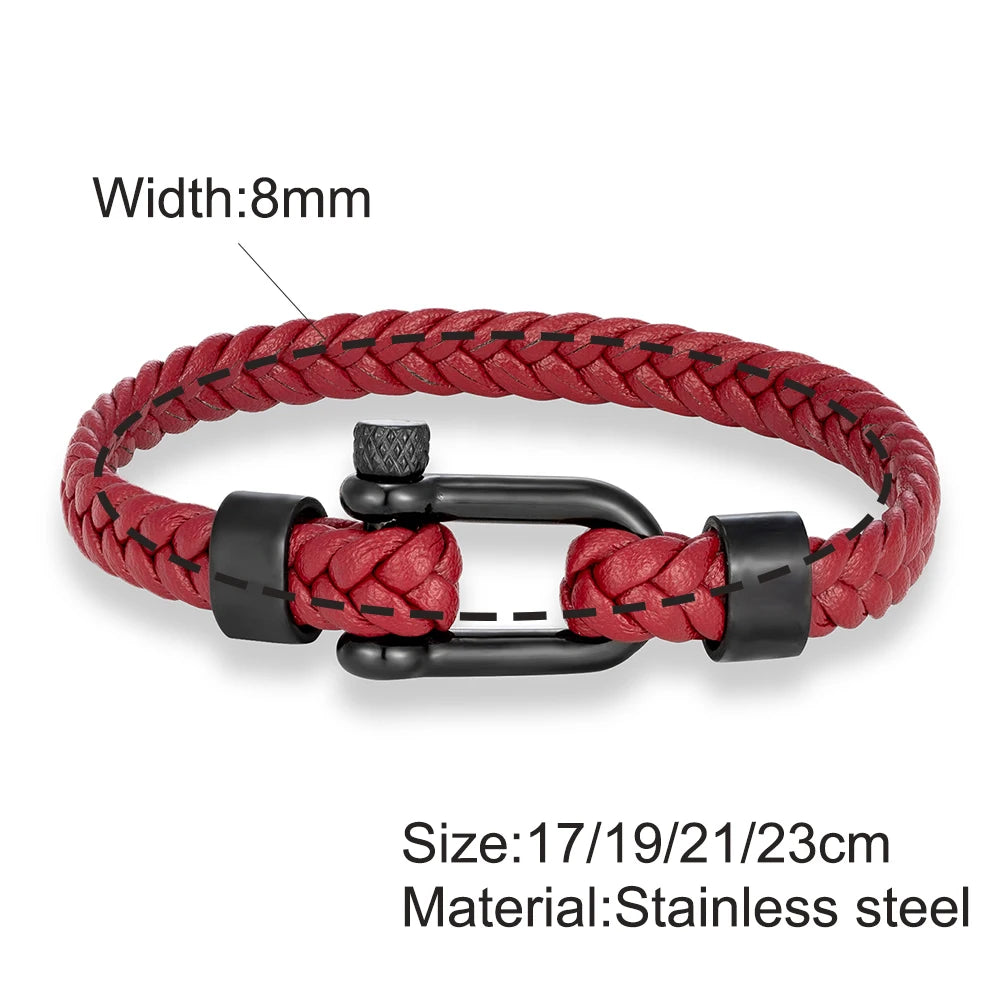 Pulsera Minimalista de Cuero - Cierre Magnético, Acero Inoxidable, 6 Colores, 4 Tamaños, Unisex