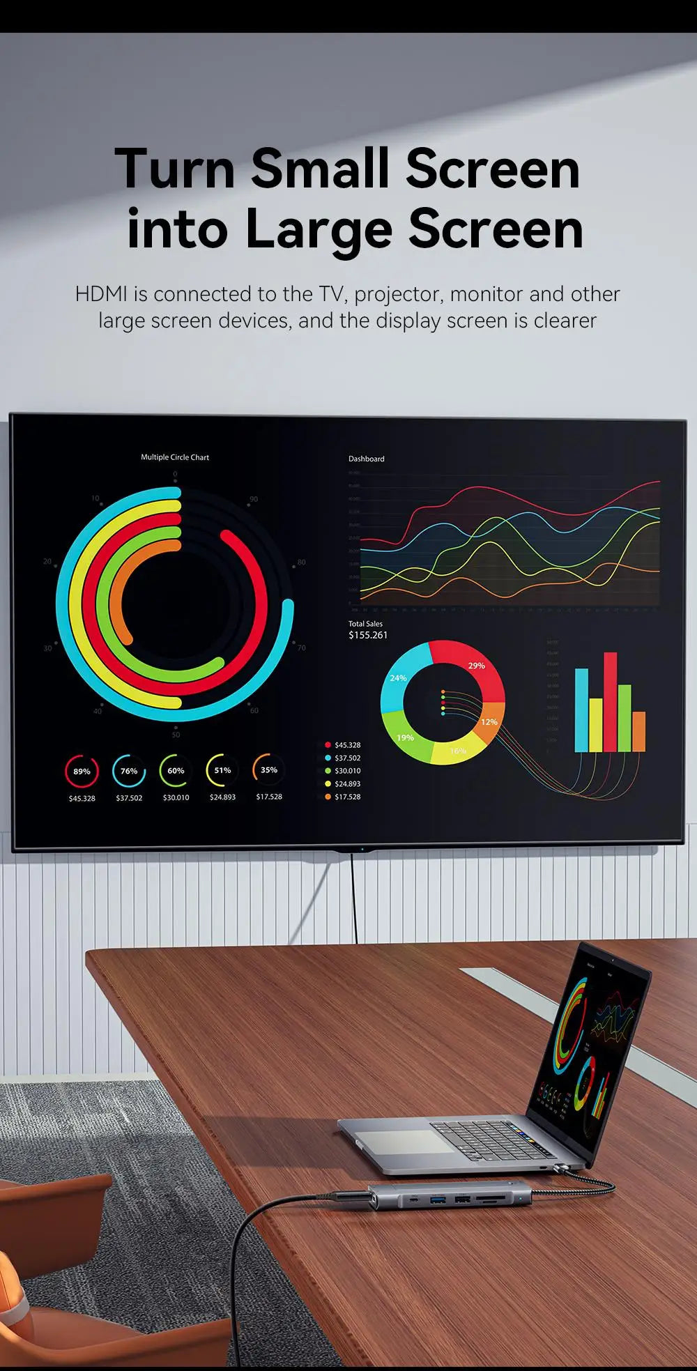 USB-C Hub 8-in-1 with SSD Storage - 4K HDMI, 100W PD, SD Card Reader | Universal Laptop Dock 2018+