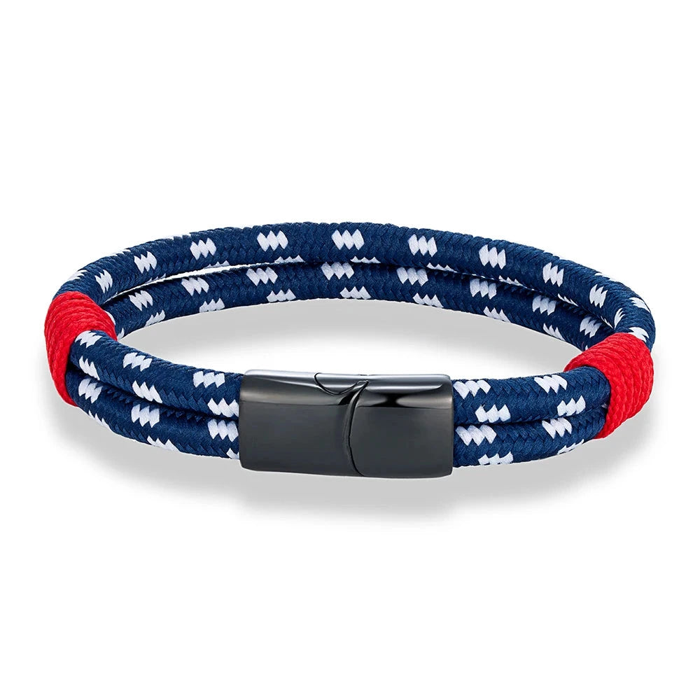 Fashion Nautical Bracelet  Woven Rope with Stainless Steel Accent deideas