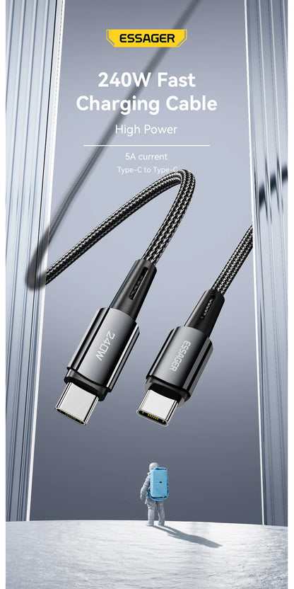 Cable USB-C a USB-C 240W - Carga Rápida 6A, PD 3.1