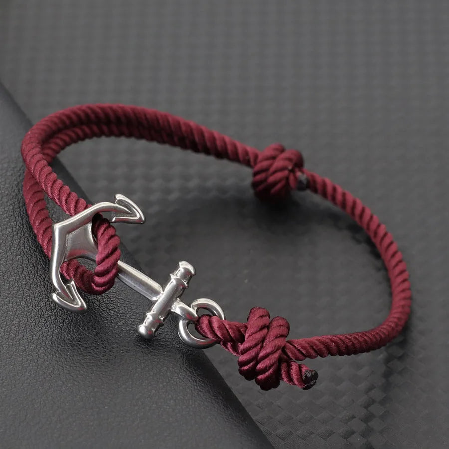 Pulsera de Cuerda con Ancla Marina – Hecha a Mano Ajustable | Estilo Playa y Surf