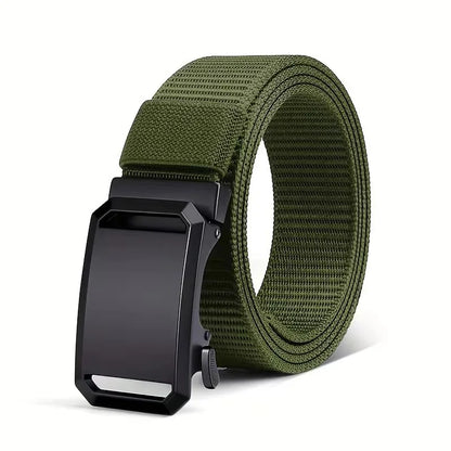 Canvas Tactical Belt - Automatic Buckle, 3.8cm, 125cm, 6 Colors, Unisex