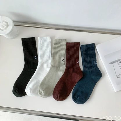 Unisex Crew Socks 5-Pack – Polyester Knit, One Size