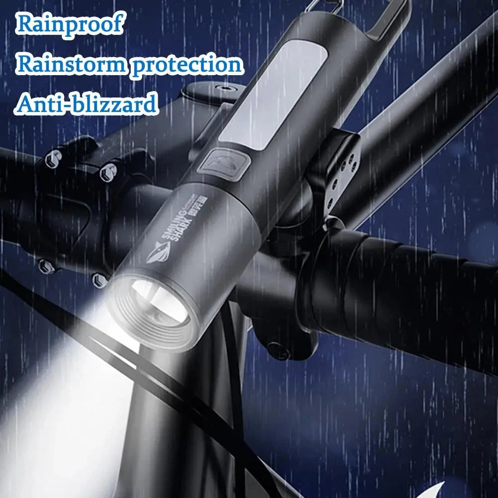 Waterproof USB Rechargeable LED Flashlight with Bicycle Stand deideas