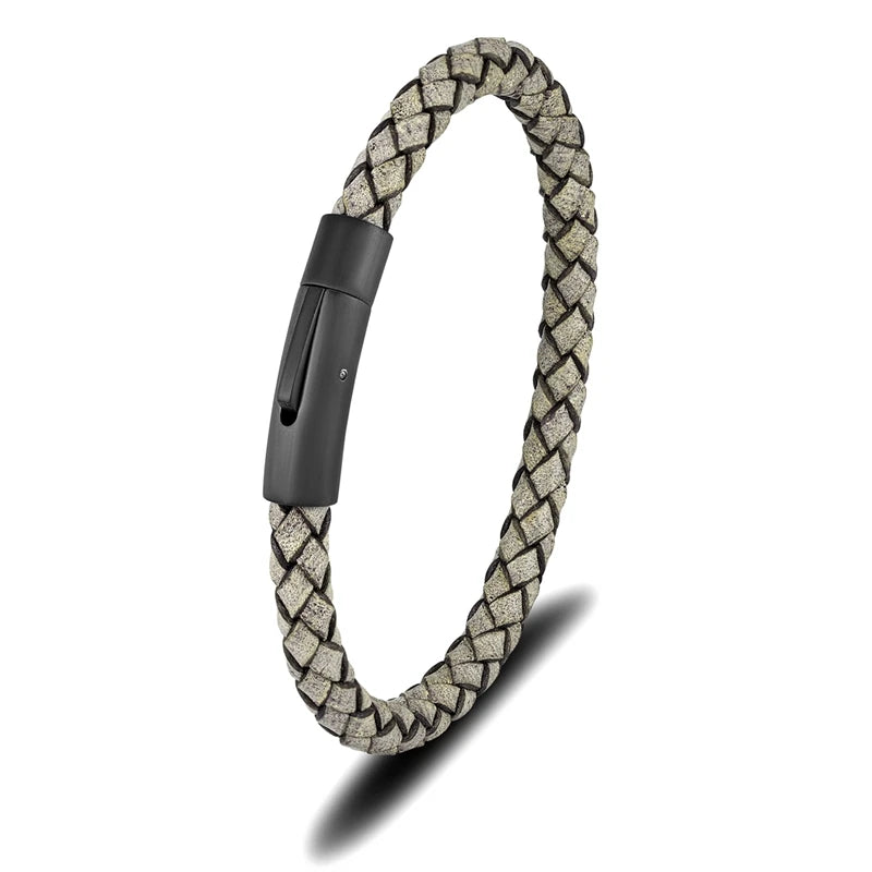 Braided Leather Bracelet with Magnetic Clasp - Premium Golf Accessory