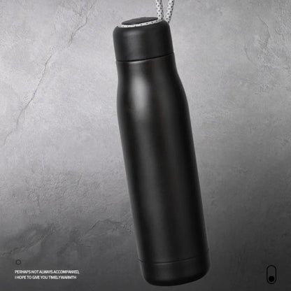 Vacuum Thermos Bottle - Stainless Steel, 550ml, Carry Rope, 5 Colors, Hot & Cold