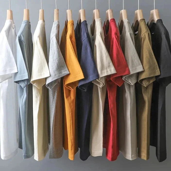 Solid Color Cotton Short Sleeve T-Shirt Top Casual T-Shirts deideas
