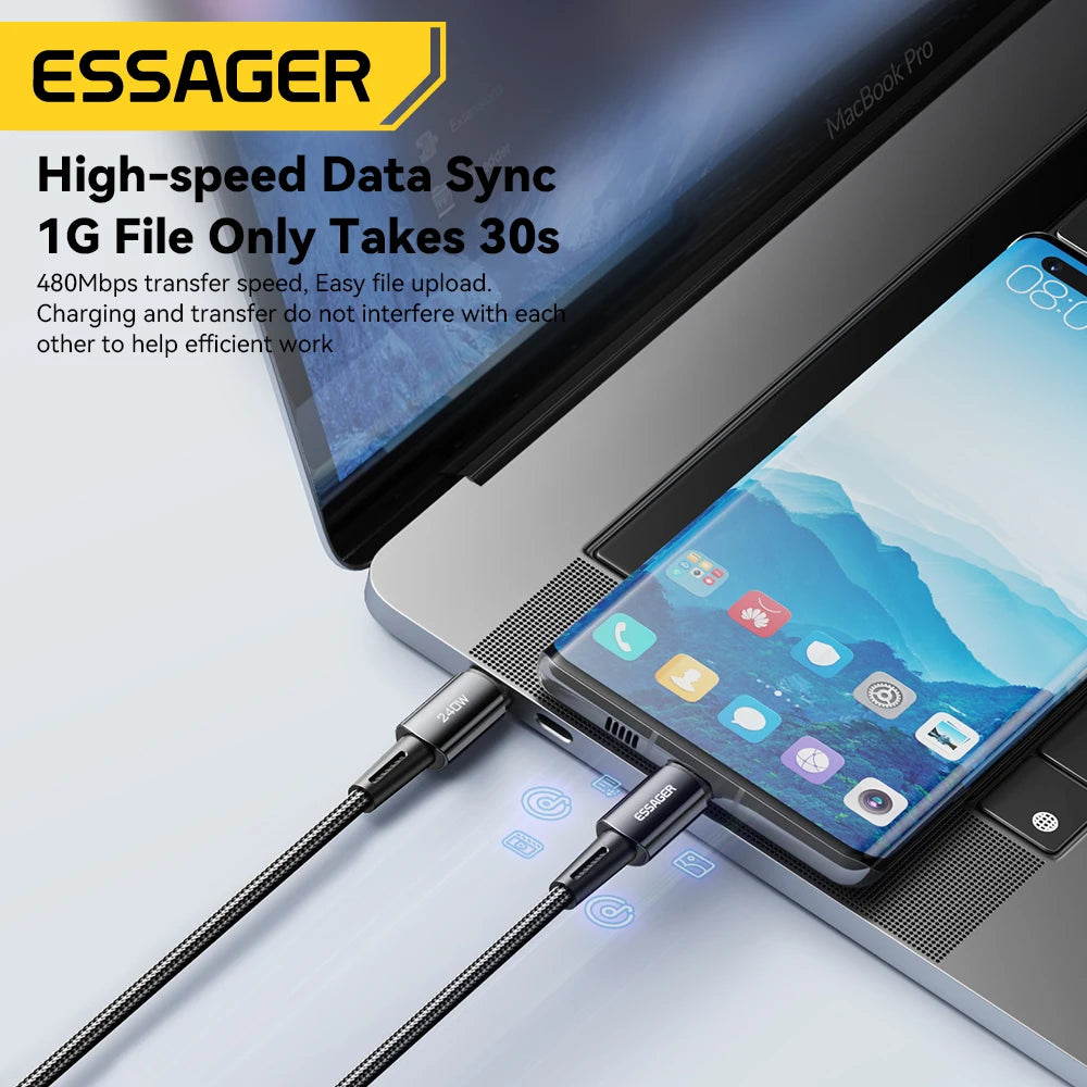 Cable USB-C a USB-C 240W - Carga Rápida 6A, PD 3.1