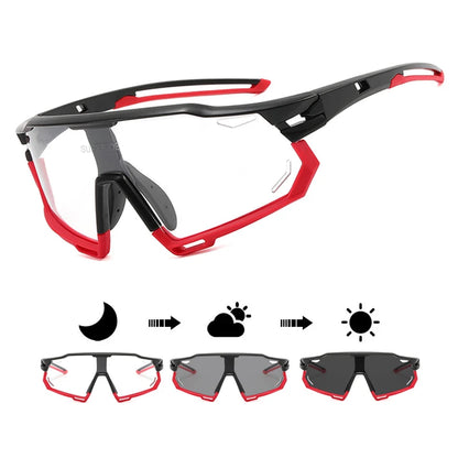 Photochromic Cycling Sunglasses - UV400, 152mm Wide, CE Certified, With/Without Case