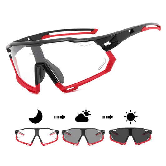 Gafas de sol fotocromáticas para ciclismo - Protección UV400 para ciclismo, motociclismo y deportes al aire libre