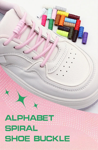 No-Tie Elastic Shoelaces with Color Buckle