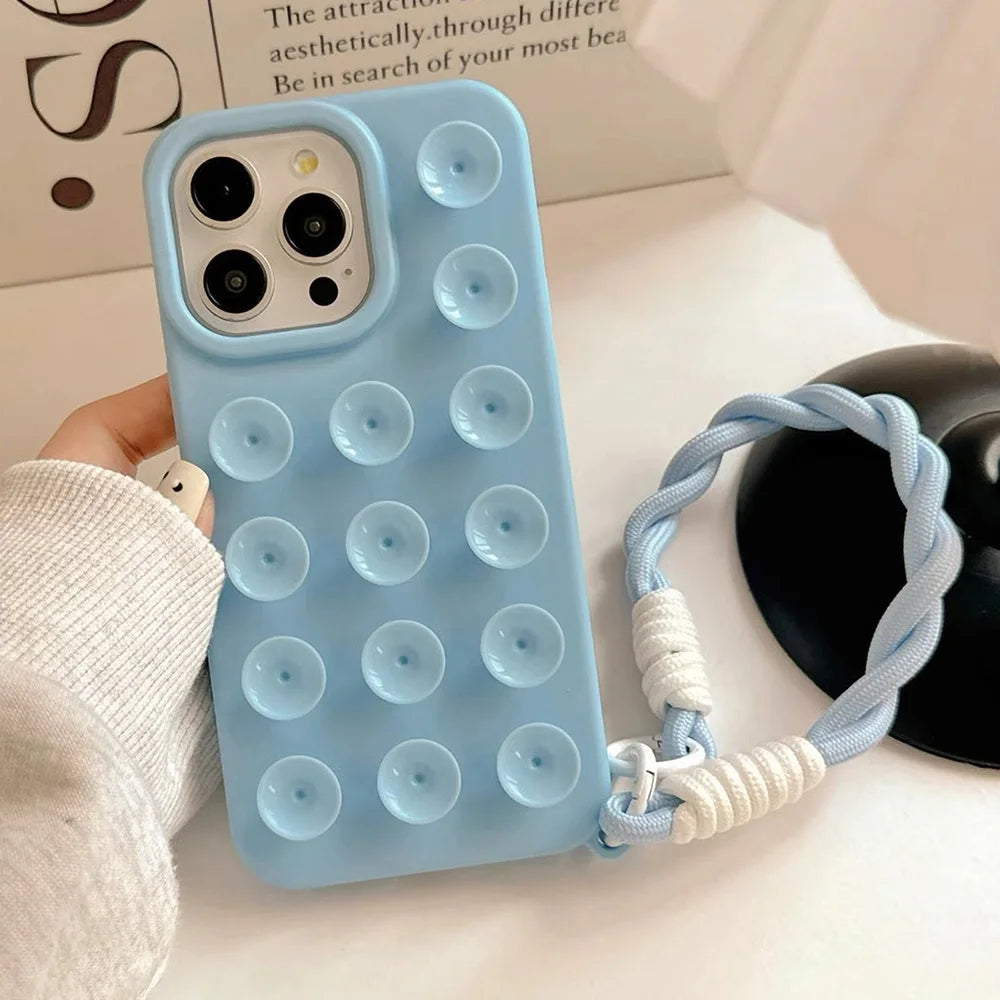 Silicone iPhone Case with Lanyard - Shockproof, Anti-Slip, 6 Colors, iPhone 11-17 Pro Max