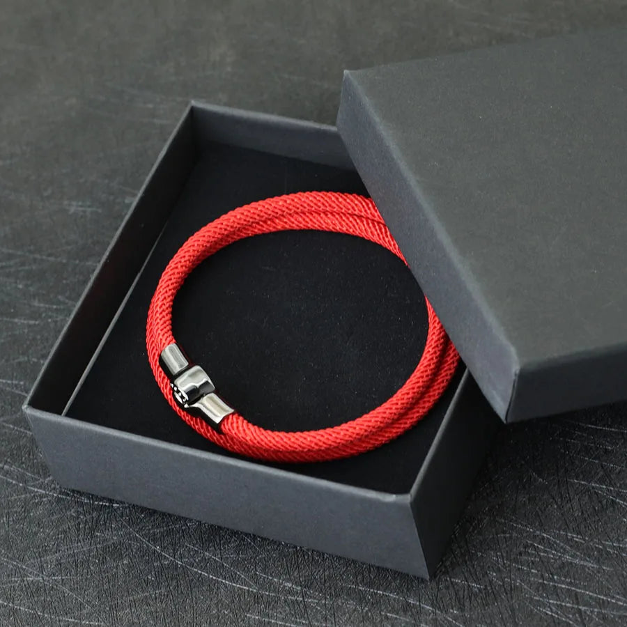 Simple Style Men Rope Bracelet Magnet Buckle Bilayer Outdoor Sports Nautical Braslet Pulseras Para Hombre Perfect Gift For Him deideas