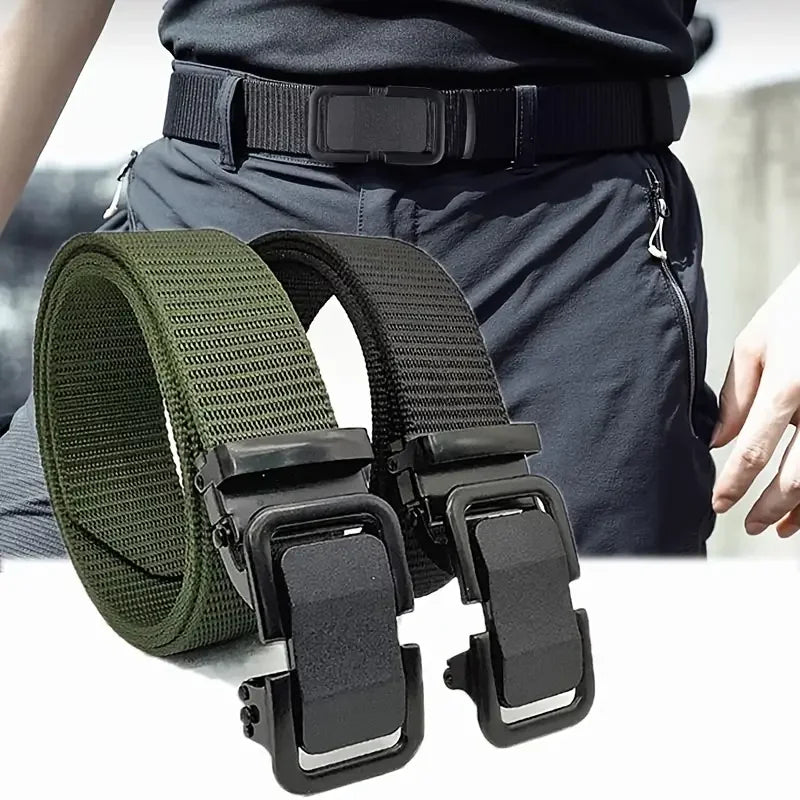Nylon Belt with Automatic Metal Buckle - 120cm, 6 Colors, Unisex