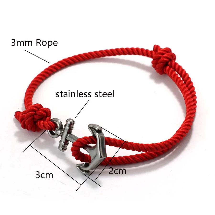 Pulsera de Cuerda con Ancla Marina – Hecha a Mano Ajustable | Estilo Playa y Surf