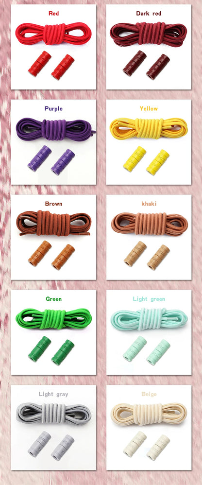 No-Tie Elastic Shoelaces with Color Buckle