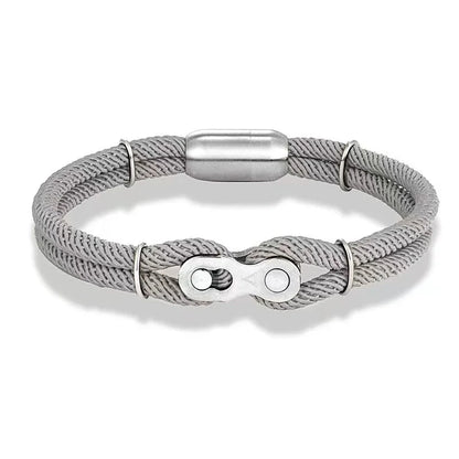 Biker Chain Magnetic Bracelet Rugged Rope & Rock Style deideas