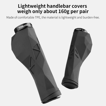 Ergonomic Bike Handlebar Grips - Aluminum + Rubber, 13.5cm, 184g/pair, 2 Colors