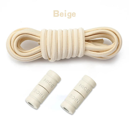 No-Tie Elastic Shoelaces with Color Buckle