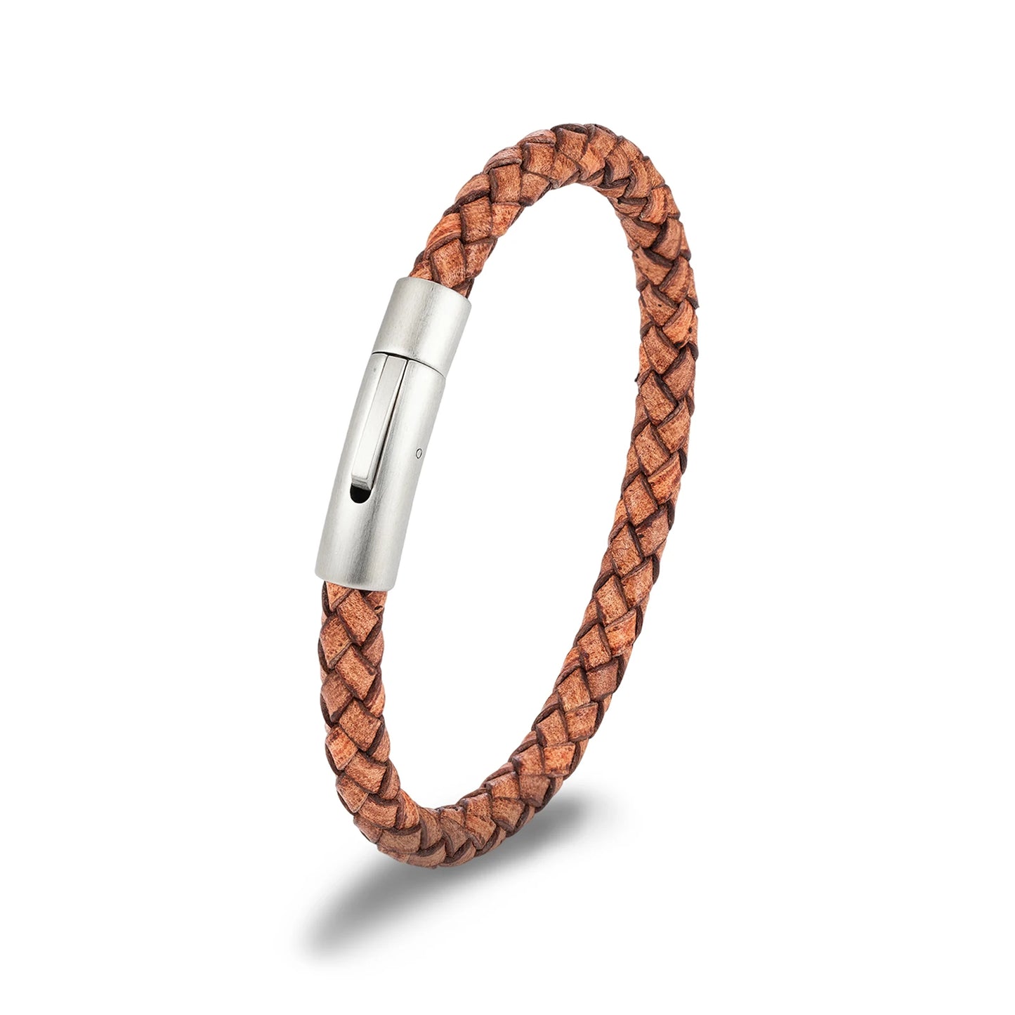 Braided Leather Bracelet with Magnetic Clasp - Premium Golf Accessory