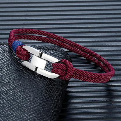 Braided Rope & Steel Anchor Bracelet – Couples Nautical Style