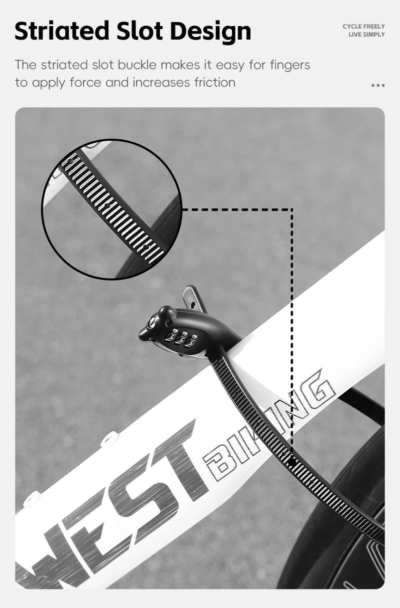 Portable Cable Combination Lock - Zinc Alloy, 3-Digit, 31cm & 53cm, Helmet & Bike