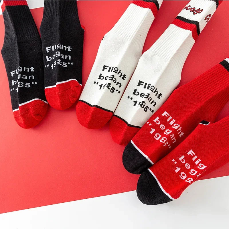 Chicago Street Crew Socks – Bold Letter Pattern, Cotton Blend