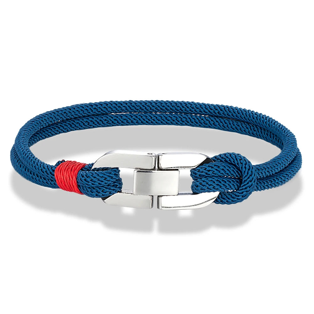 Braided Rope & Steel Anchor Bracelet – Couples Nautical Style