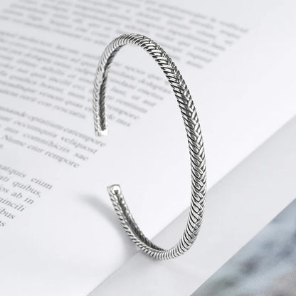 Feather Cuff Bracelet Adjustable Metal Bangle for Men & Women