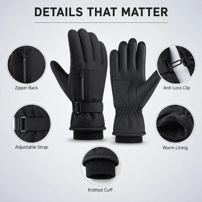 Winter Ski Gloves, Touchscreen & Windproof