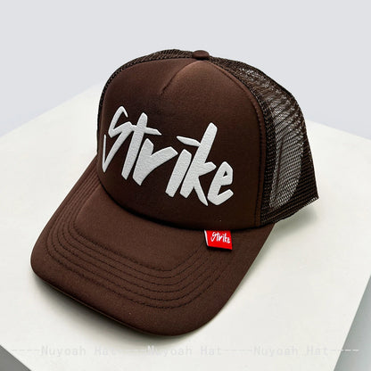 Strike Printed Letter Trucker Cap, Unisex