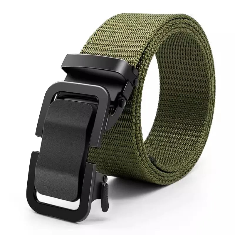 Nylon Belt with Automatic Metal Buckle - 120cm, 6 Colors, Unisex