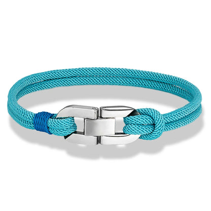 Braided Rope & Steel Anchor Bracelet – Couples Nautical Style