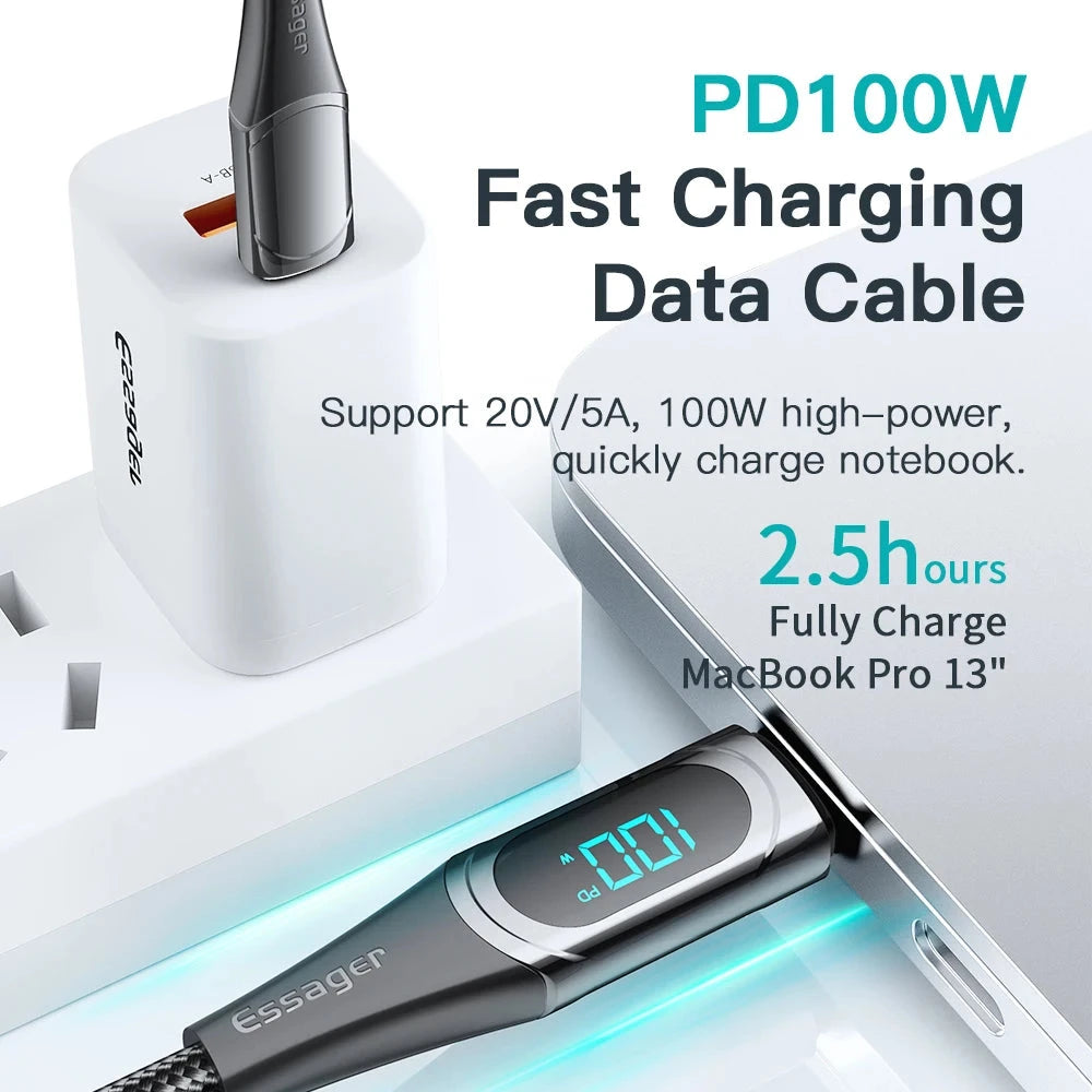 USB-C to USB-C Fast Charging Cable 100W/5A deideas