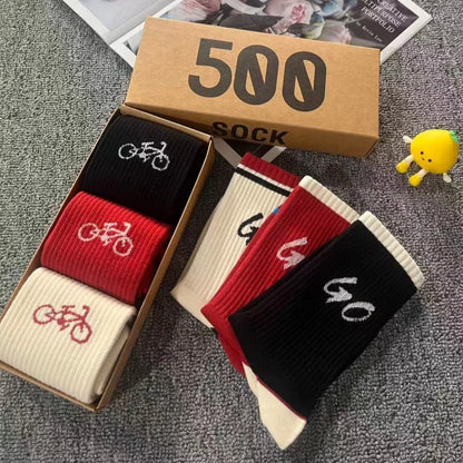 Cyclist Cotton Socks 3-Pack Gift Box – Zero Emission, Pure Style