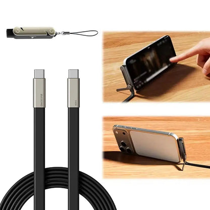 Cable USB-C de 240 W con soporte para teléfono: carga ultrarrápida y transferencia de datos de 480 Mbps