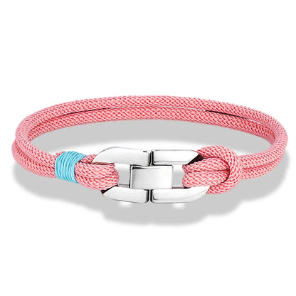 Braided Rope & Steel Anchor Bracelet – Couples Nautical Style