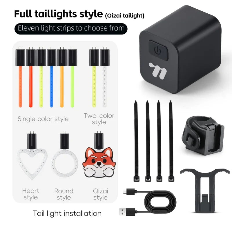 DIY LED Taillight – Replaceable Light Bar, Type-C Rechargeable