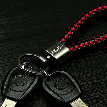 Braided Rope Aluminum Keychain for Kawasaki KLR 650 – Moto & Car Key Fob