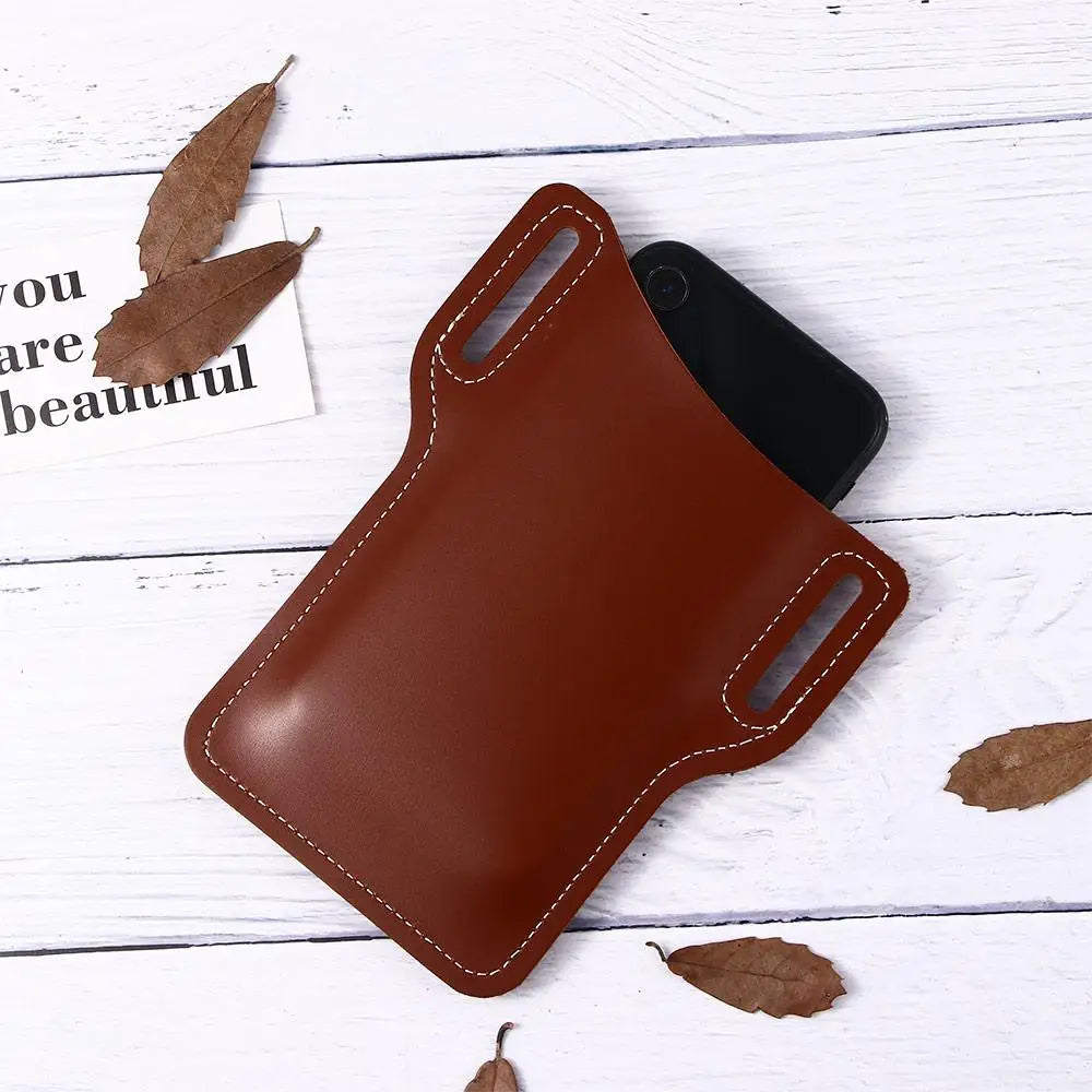 Funda de cuero para teléfono con clip para cinturón – Estuche de cuero sintético para hombres, 2 colores