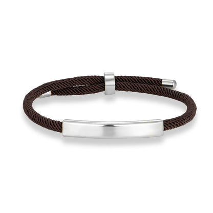 Custom Engraved Rope Bracelet - Stainless Steel, Adjustable, 15 Colors, Personalized