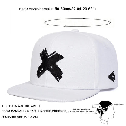 Hat Snapback Cap X Logo Casual Spring & Autumn Hip-Hop Style deideas