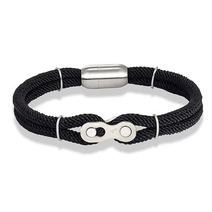 Biker Chain Magnetic Bracelet Rugged Rope & Rock Style deideas