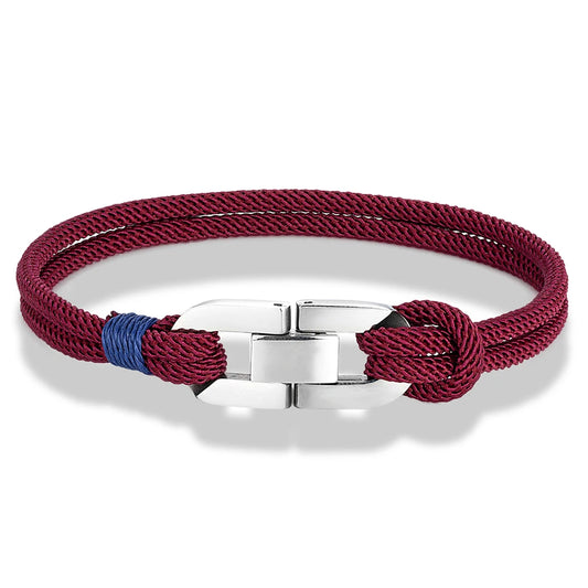 Pulsera de cuerda trenzada y ancla de acero – Estilo náutico para parejas