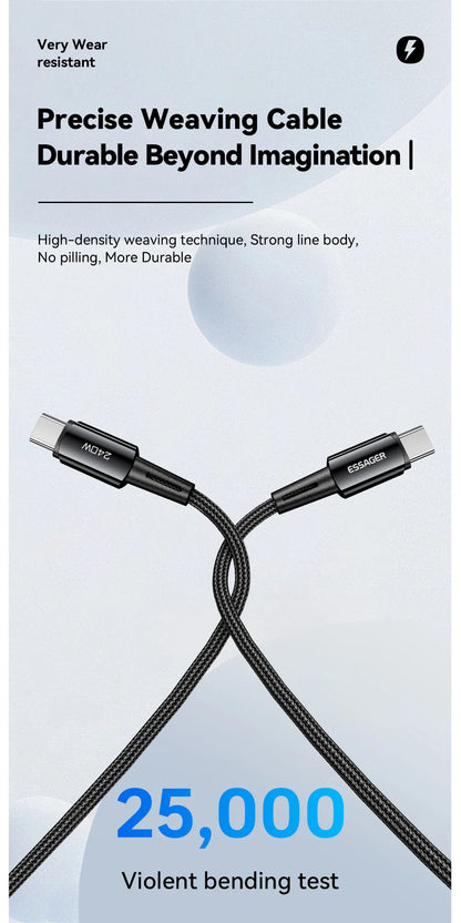 Cable USB-C a USB-C 240W - Carga Rápida 6A, PD 3.1