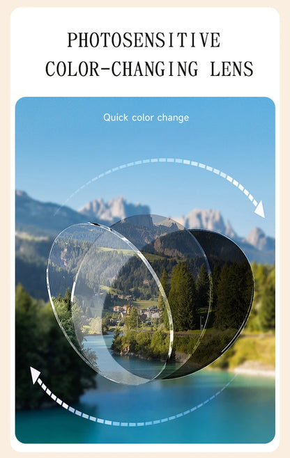 Gafas de sol fotocromáticas de montura grande - Gafas de moda UV400 para oficina y exterior